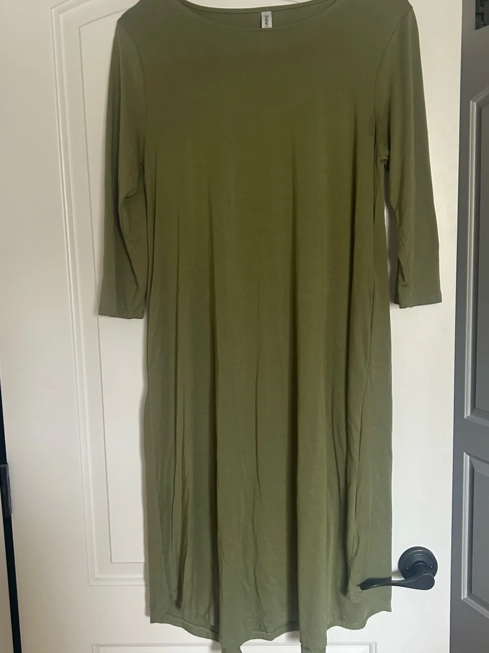 Zenana Outfitters Olive Green Long Sleeve Midi Dress